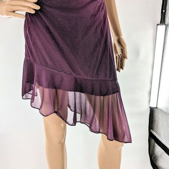Vintage y2k Wrapper Midi Dress Strapless Glitter Fairycore Purple Siren Medium - Picture 11 of 12